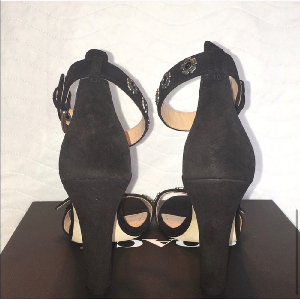 Coach Black Heeled Sandals Size 9 NWT - Picture 5 of 16